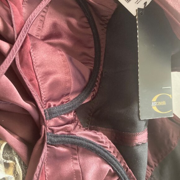 ROBERTO CAVALLI SEXY GORGEOUS BUSTIER DRESS LEOPARD SIGNED HEM RUFFLE ITALY 48 - Picture 11 of 12